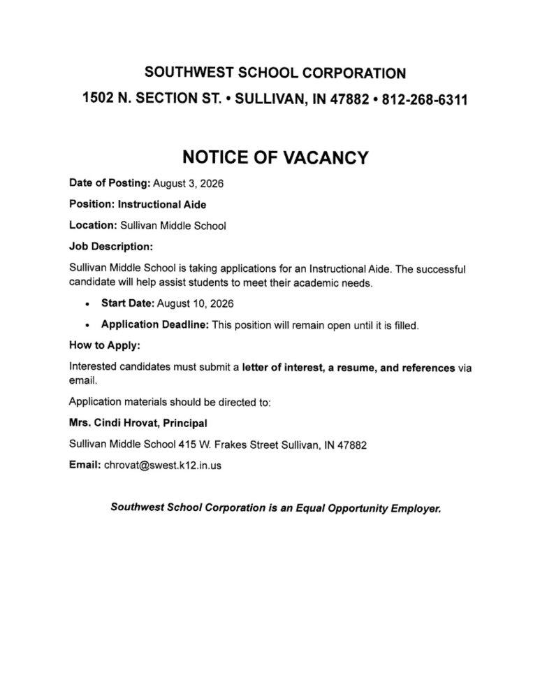 SMS Job Posting