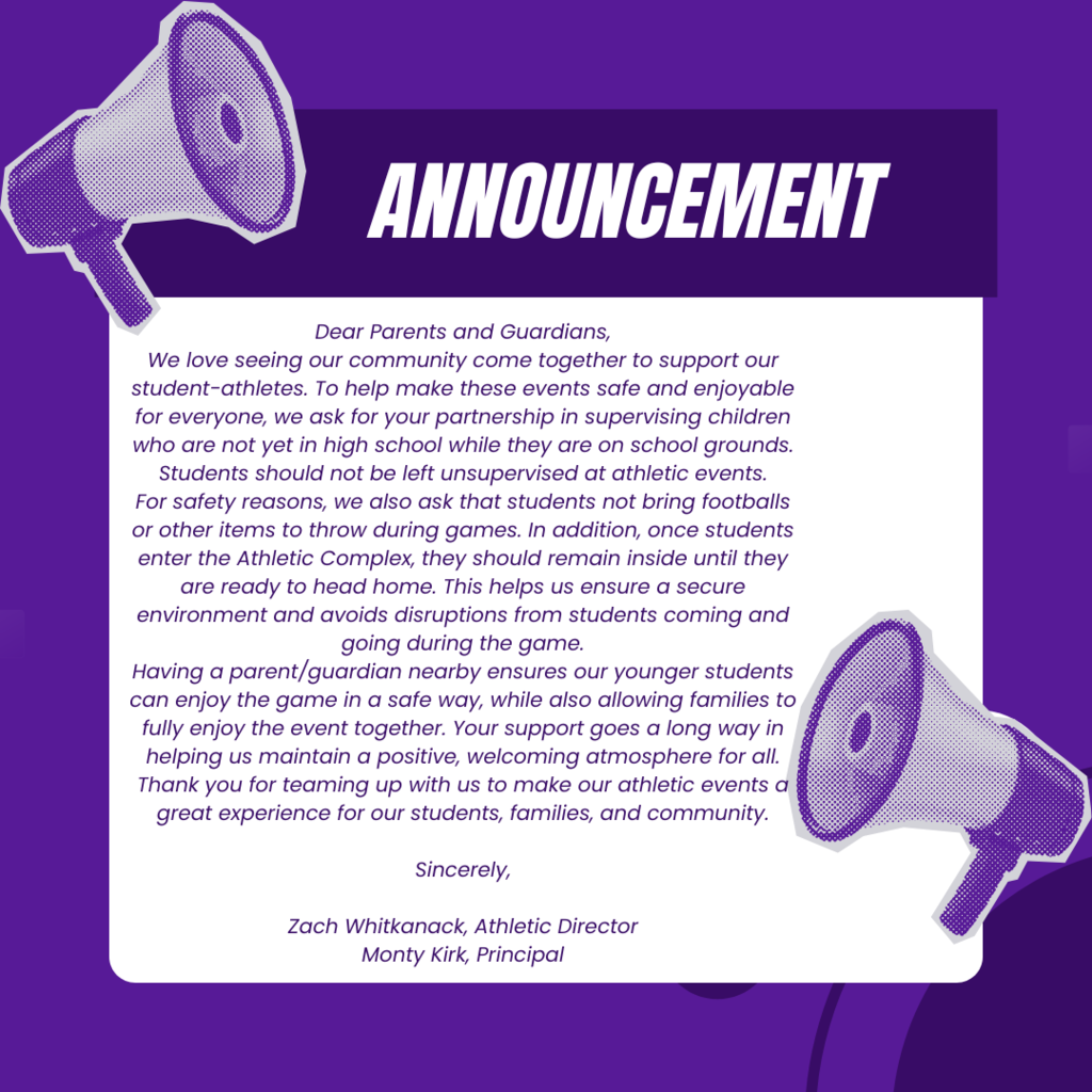 SHS Home Sports Announcement