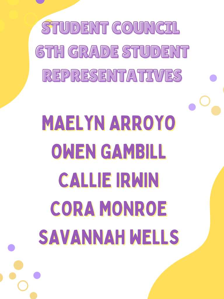 6th Grade Student Council Reps
