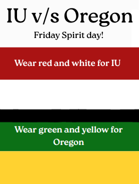 IU vs Oregon Spirit Day