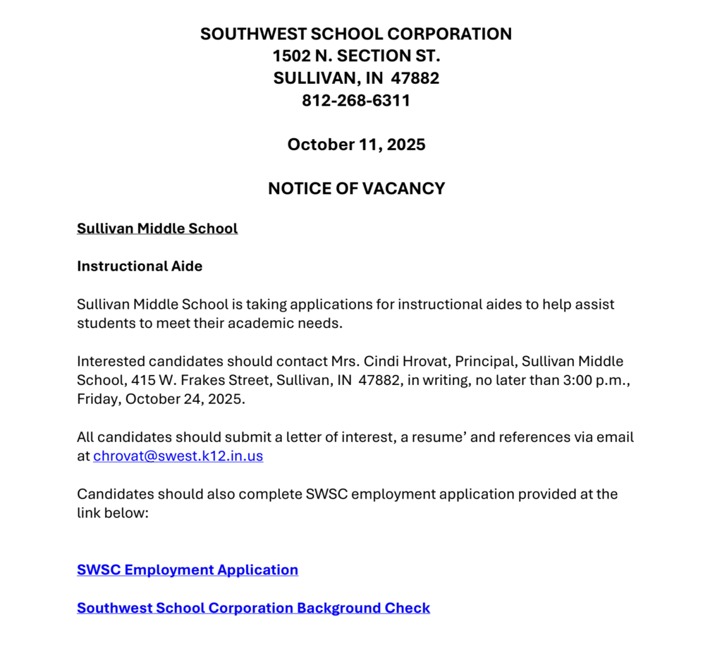 Instructional Aide Position