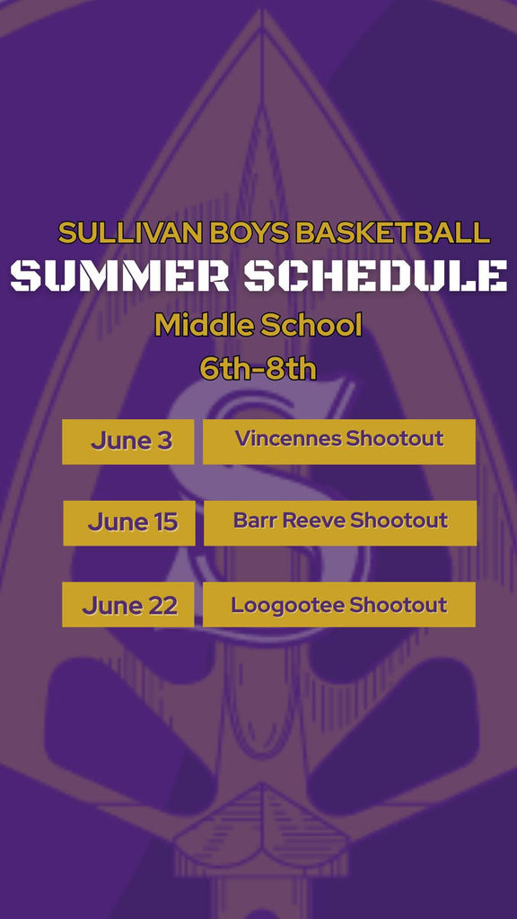 Middle School summer Schedule
