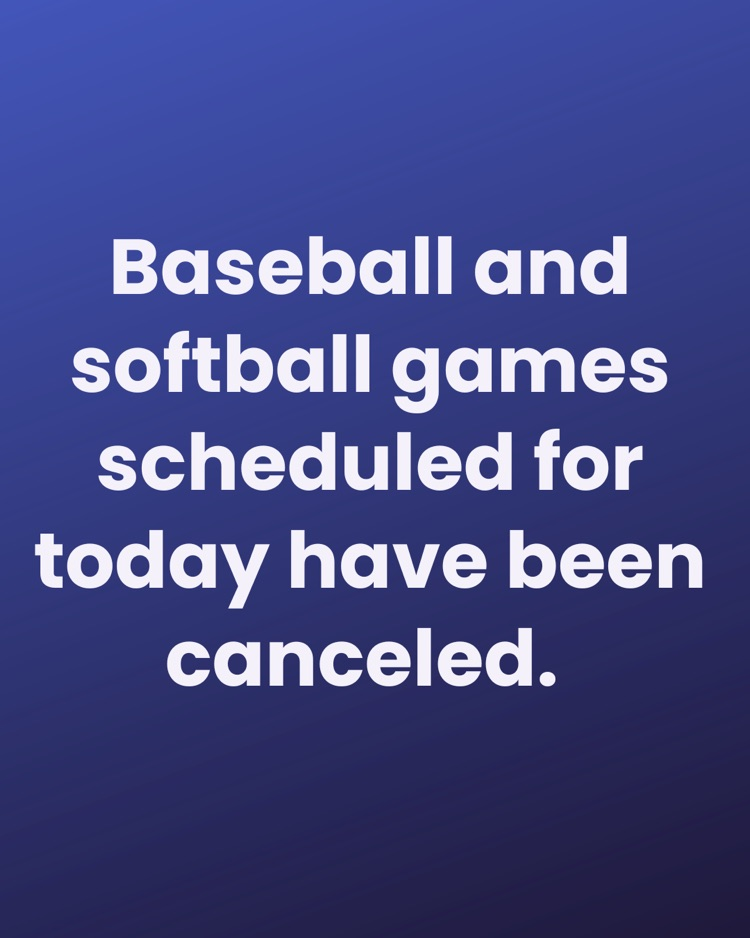 baseball and softball cancelled 