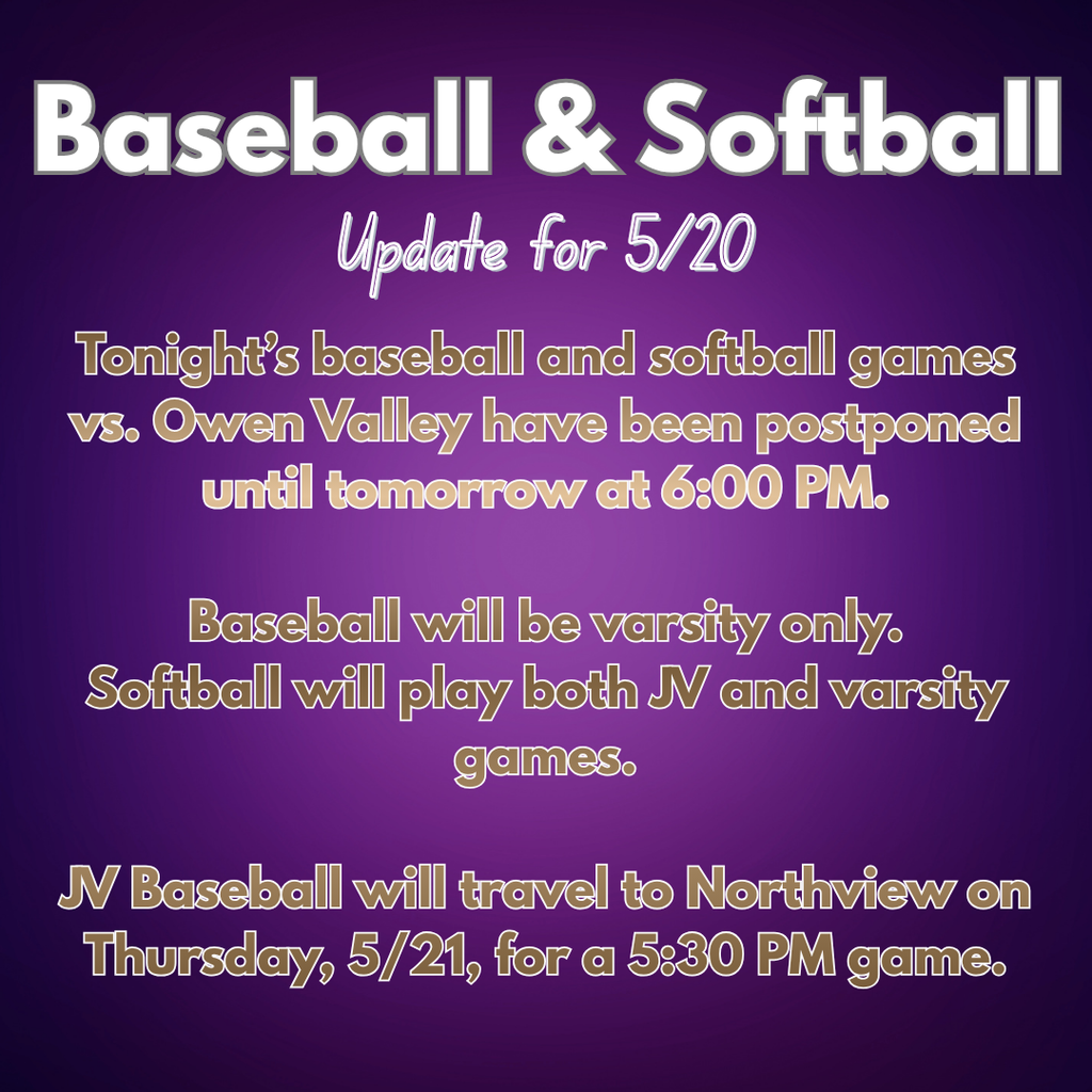 Baseball and Softball Update-5/20/26