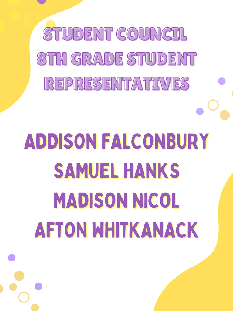 8th Grade Student Representatives