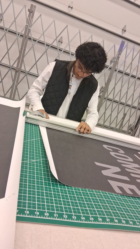 Carlos working with vinyl 