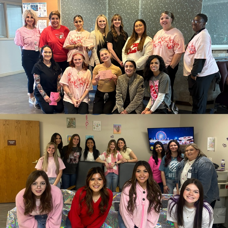 group photos of high school and adult Cosmetology students