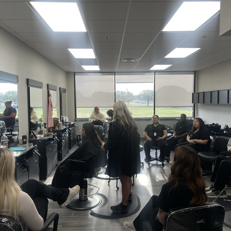 students watching hair appointment