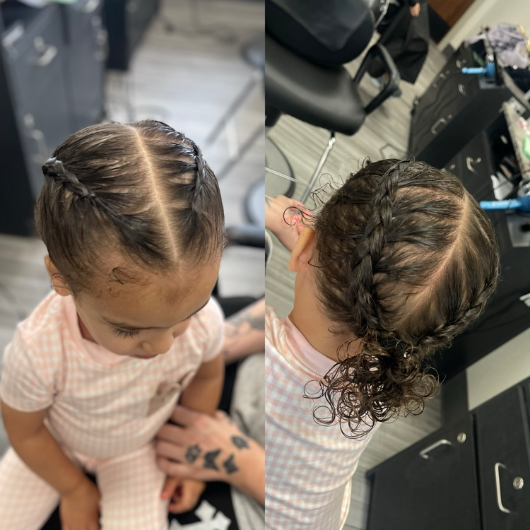 little girl’s braided hair