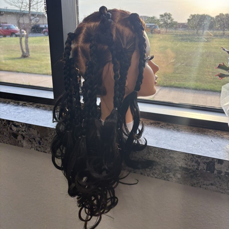 box braid with feed in hairstyle 