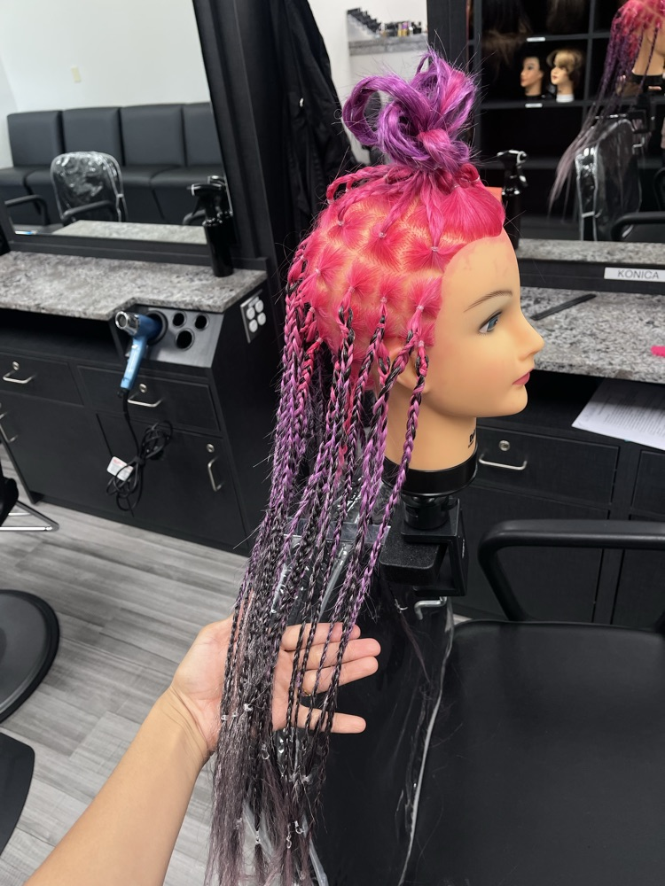  box braid with feed in hairstyle