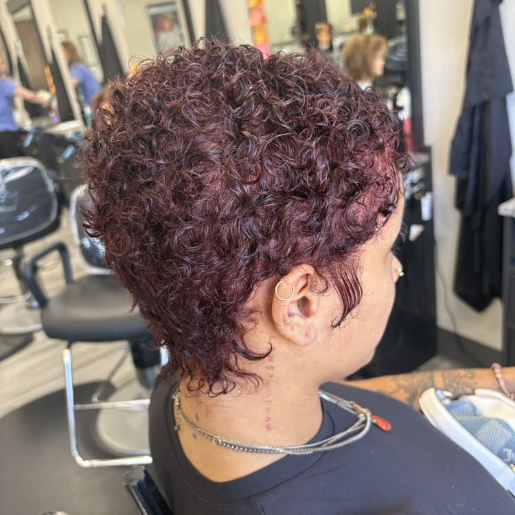 red violet pixie cut