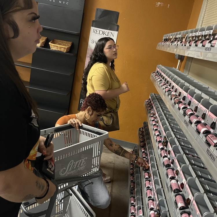 women looking at hair toners 
