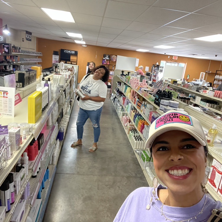 Cosmo students browsing beauty store 