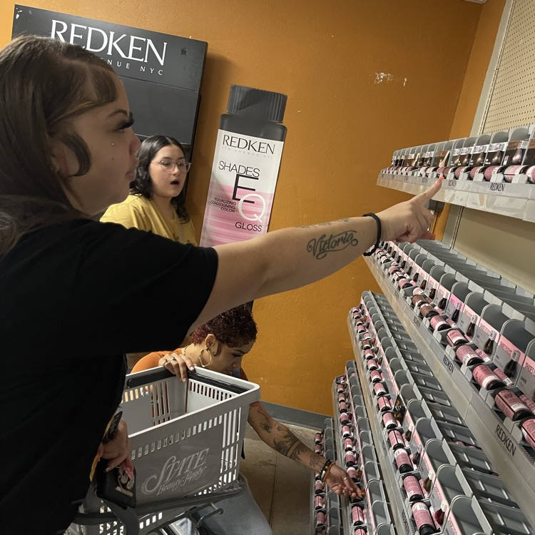 Cosmo students browsing beauty store 