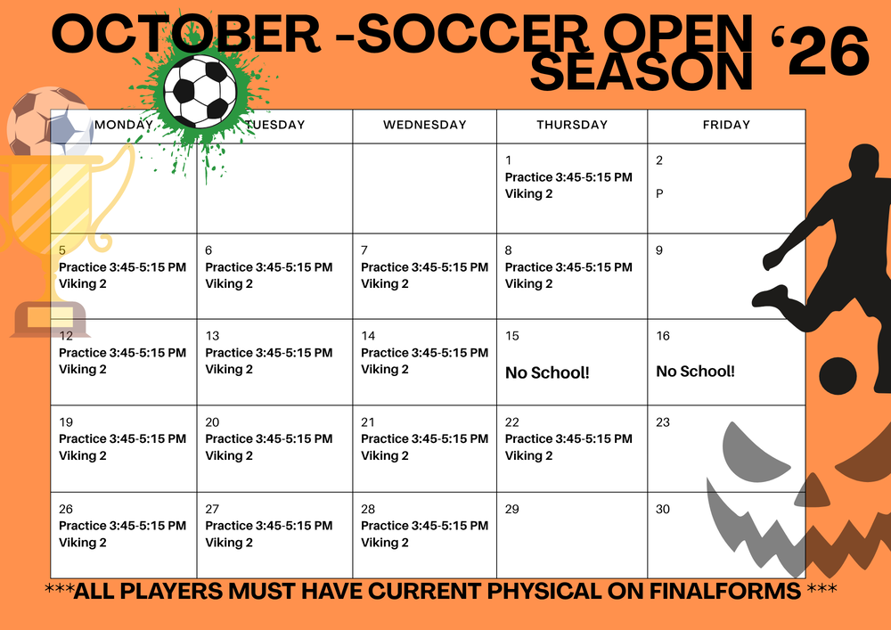 Boys Soccer Open Season Schedule