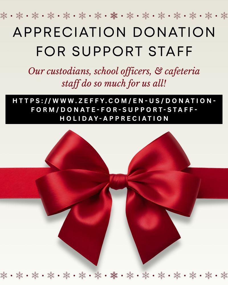 Appreciation Donation for Support Staff Flier