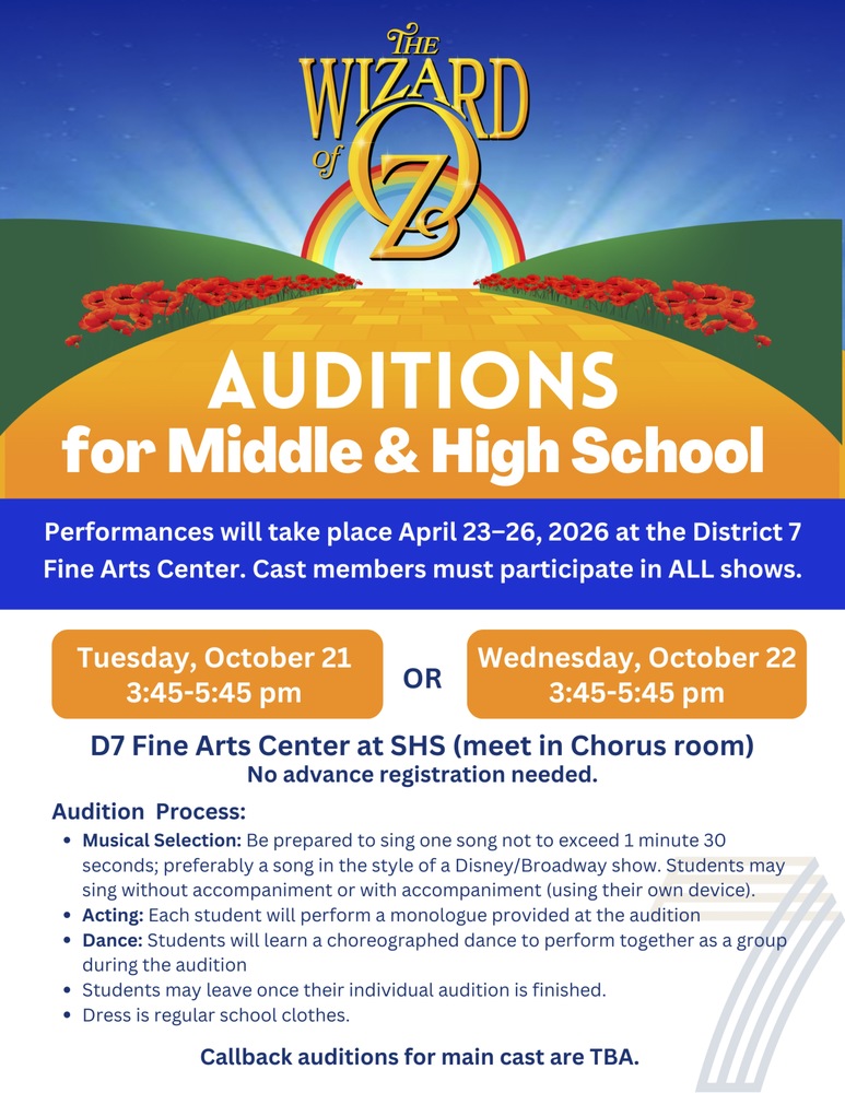 Wizard of Oz Audition Flier