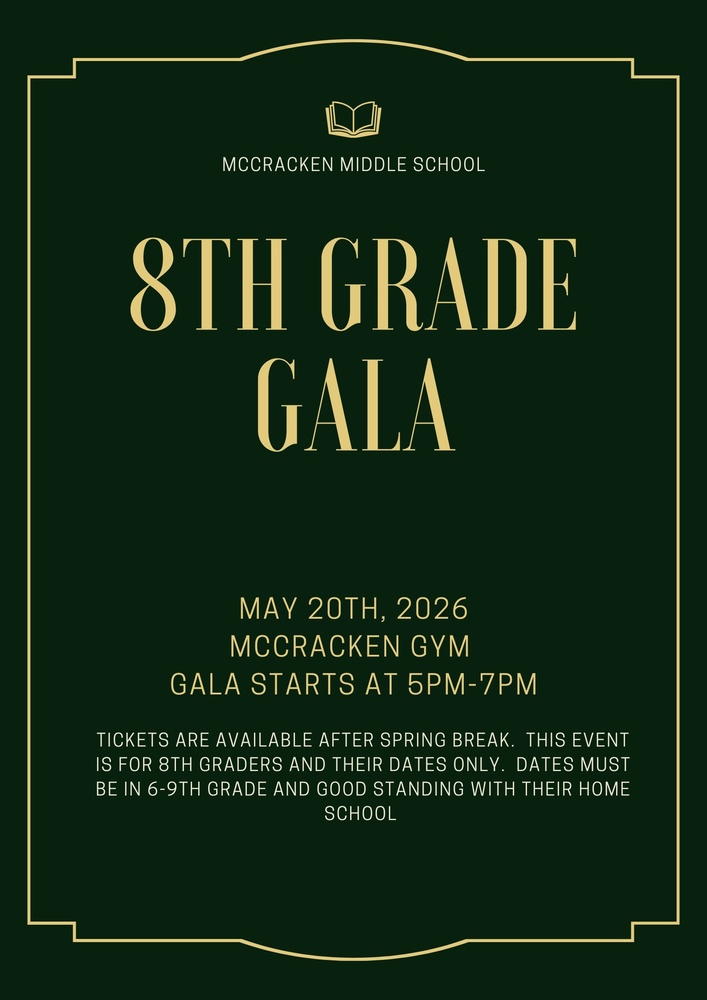 8th Grade Gala Flier