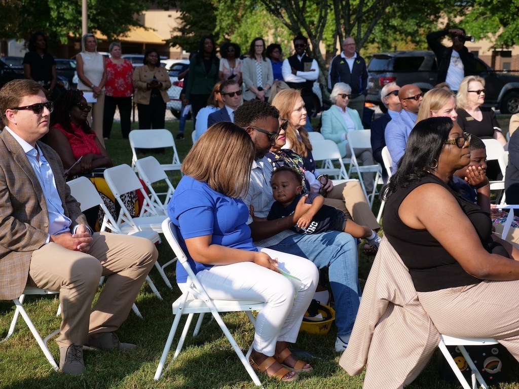 Community members gather for the ceremony