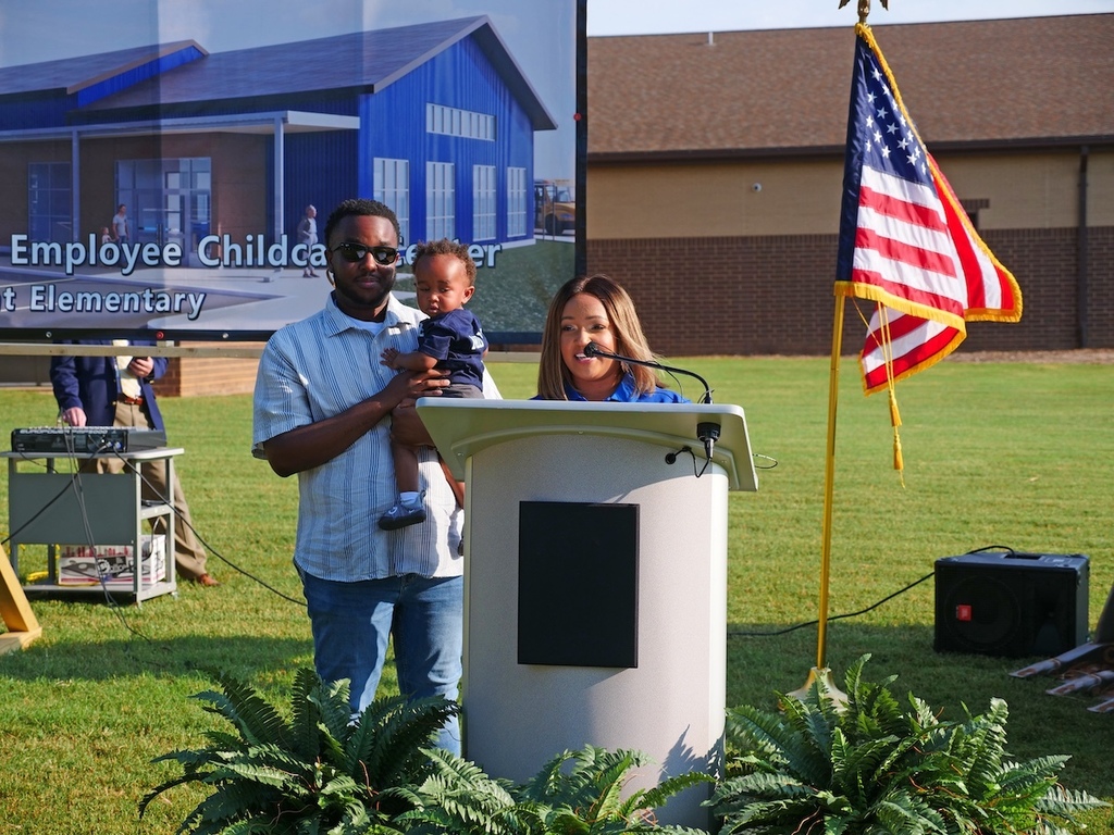 Mary H. Wright teacher Lauren Miller and her family