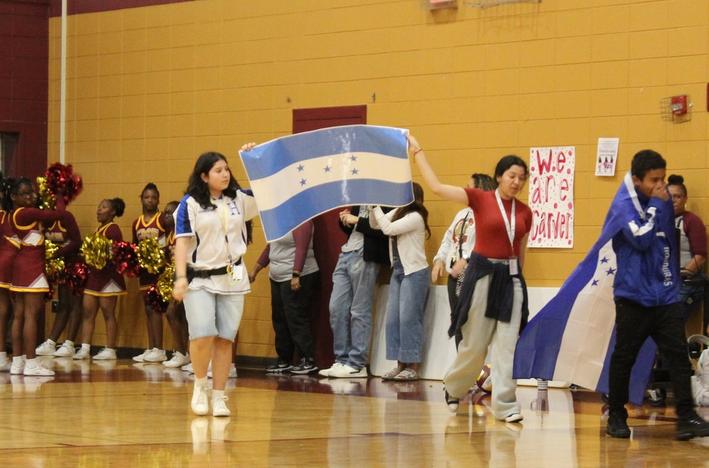students with flag