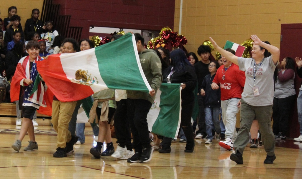 students with flag