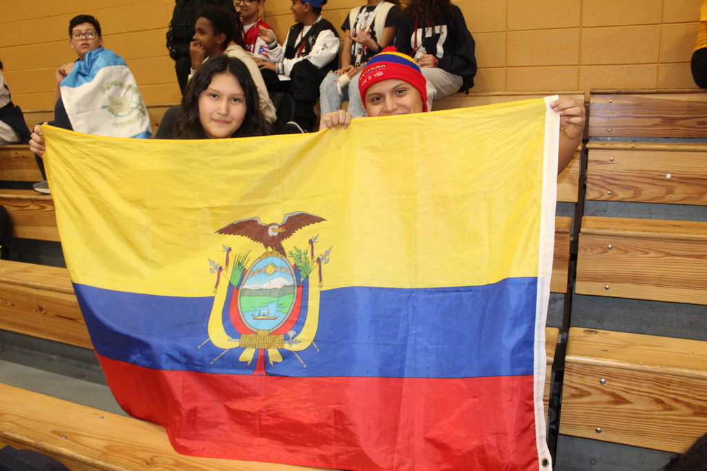 students with flag