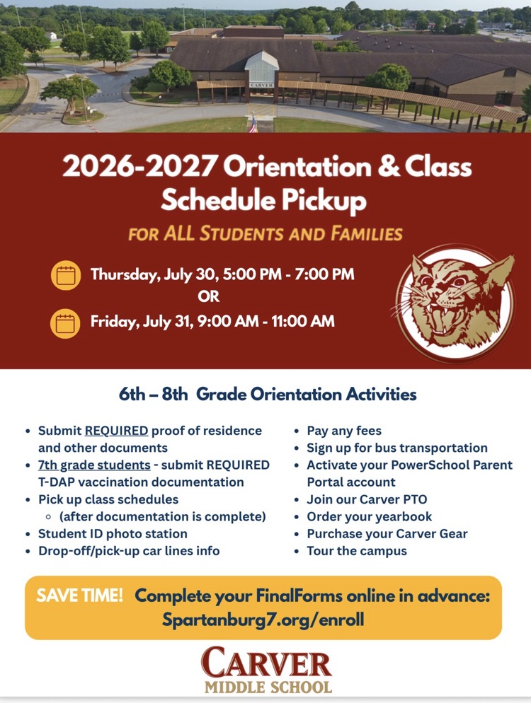Orientation and Schedule Pick Up