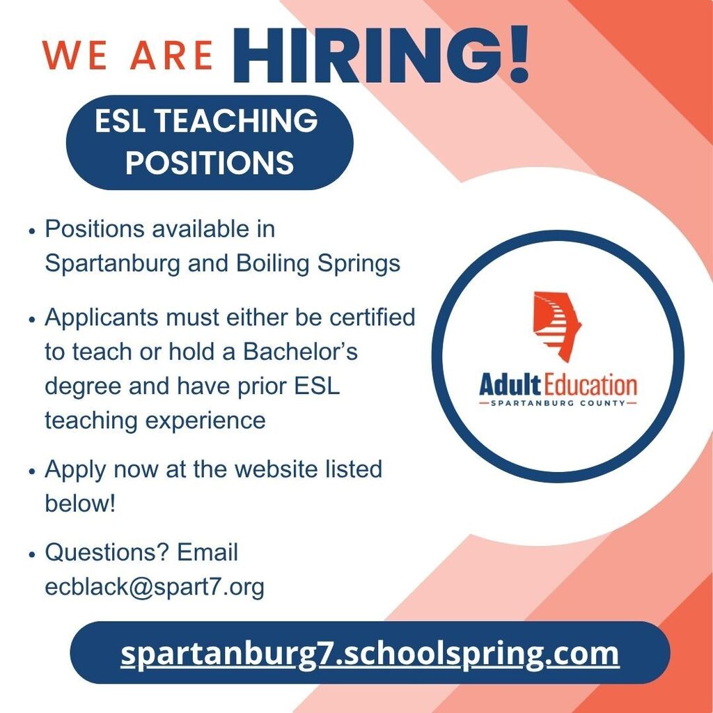 We are Hiring ESL Teaching Positions