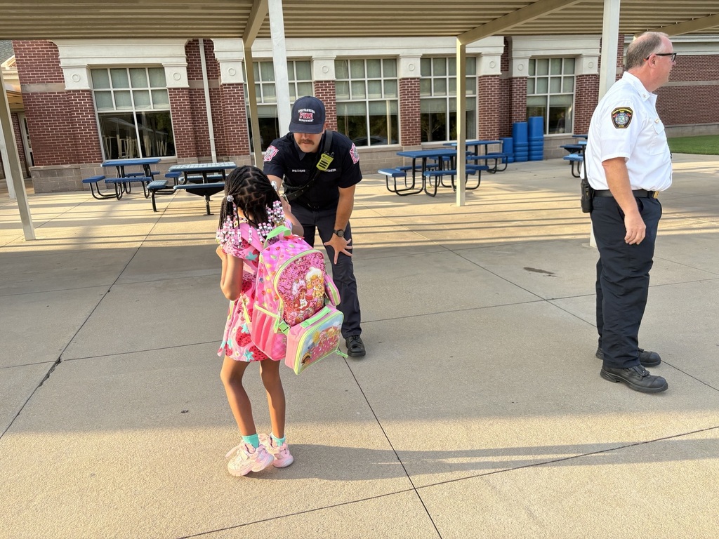 Firefighters from South Spartanburg Fire Department Greeting EP Todd Students