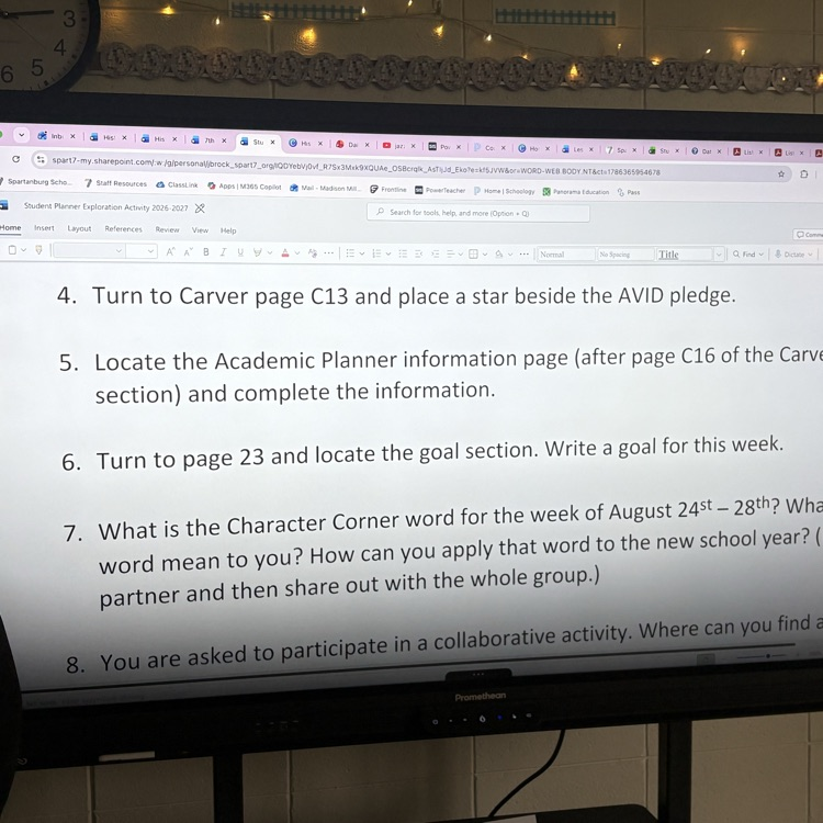 AVID Organization - Planner Activity