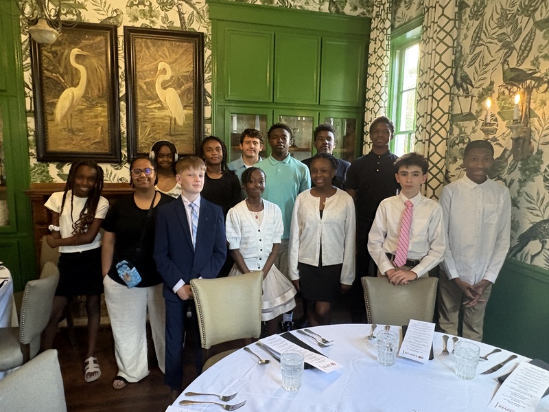 students at restaurant