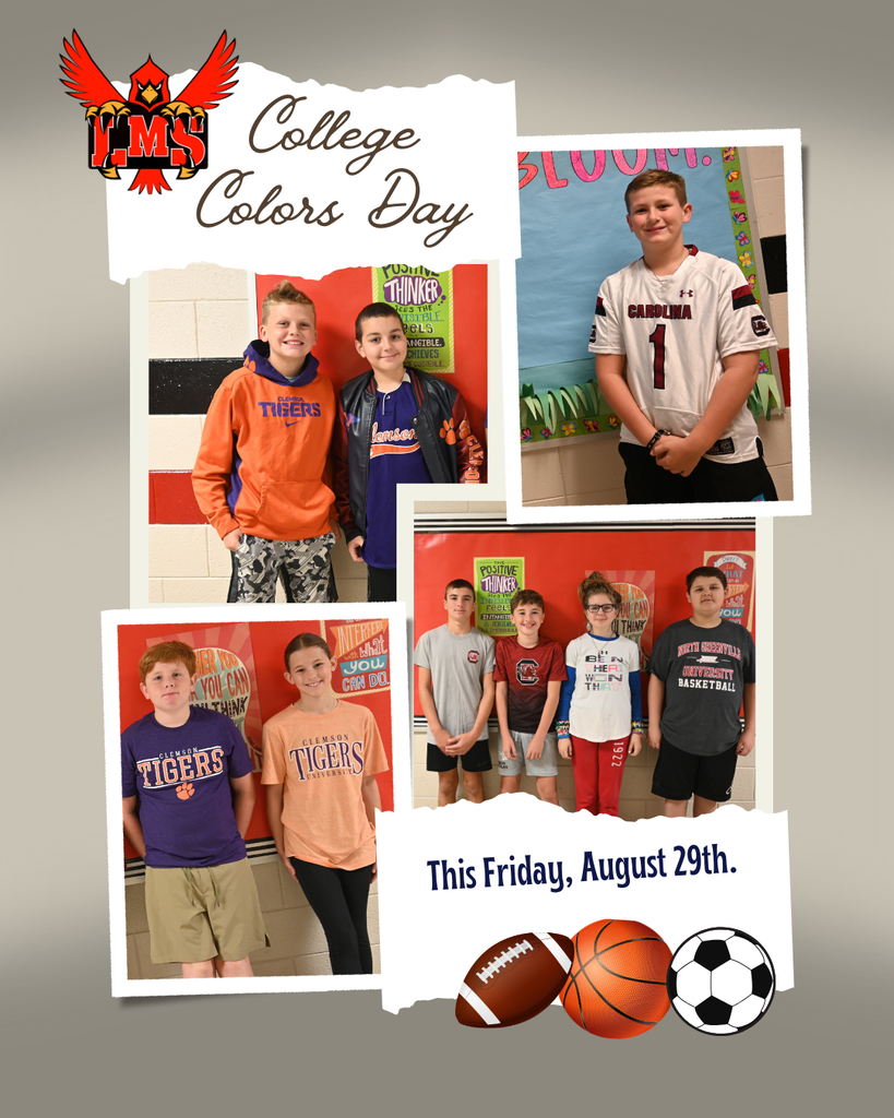 LMS College Colors Day announcement