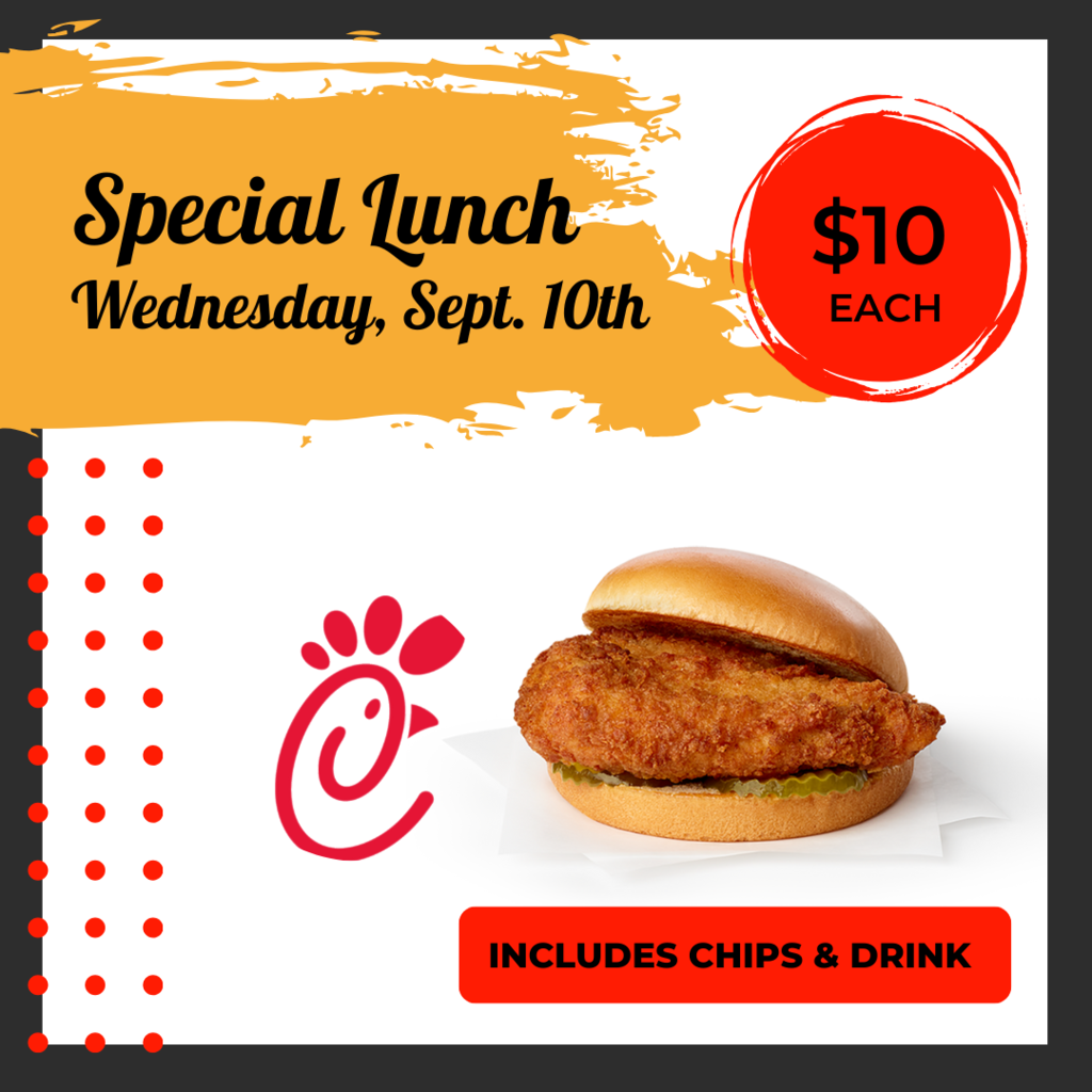 LMS Chick-fil-A lunch fundraiser flyer