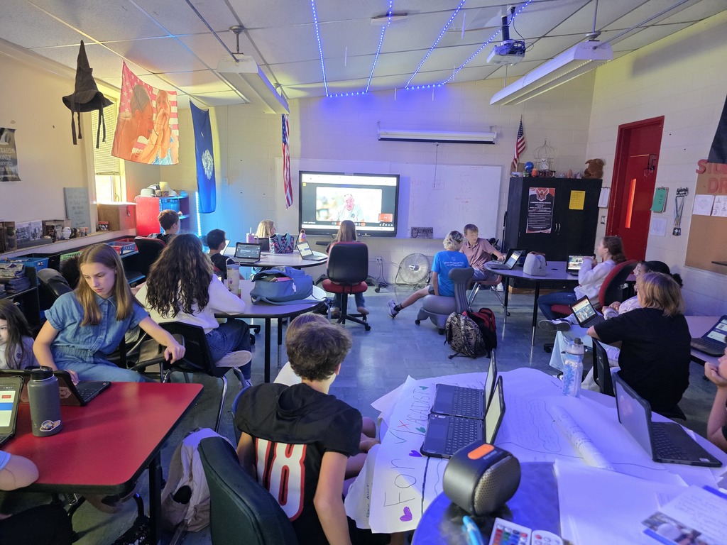 Heart 9/11 & Lt. Moran virtually visits ELA classroom at Landrum Middle School in SC