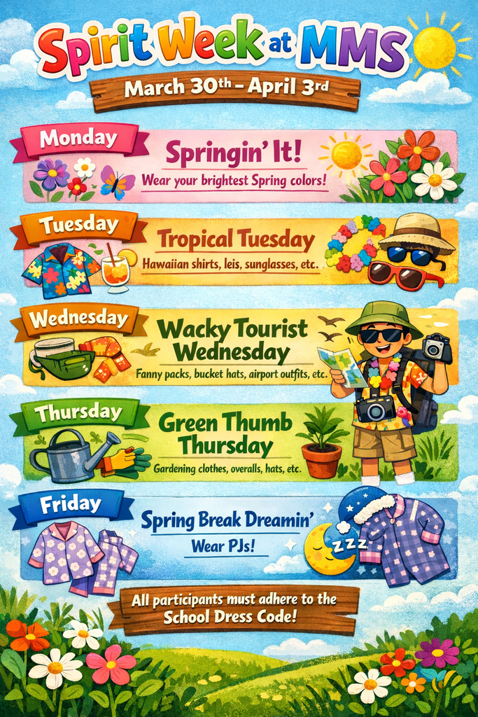 Spirit Week Flyer at MMS