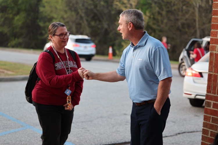 teacher fisting with admin