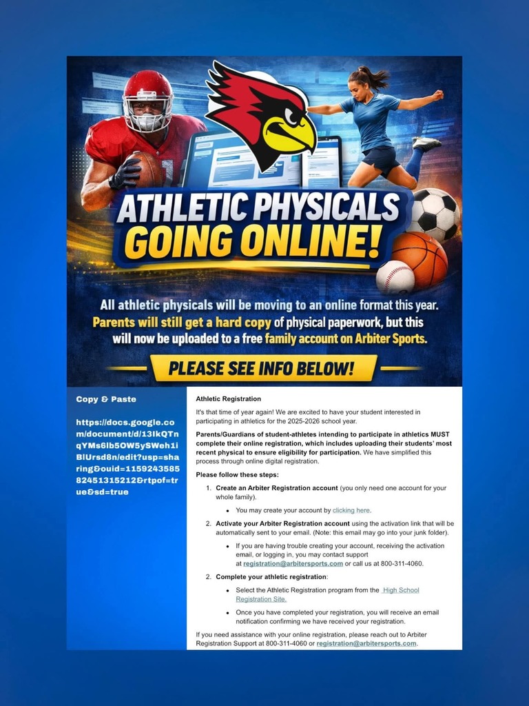 LMS LHS athletic physicals info
