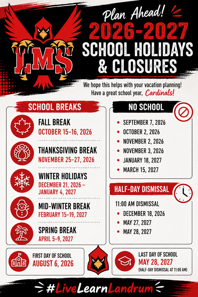 School holidays and closures list
