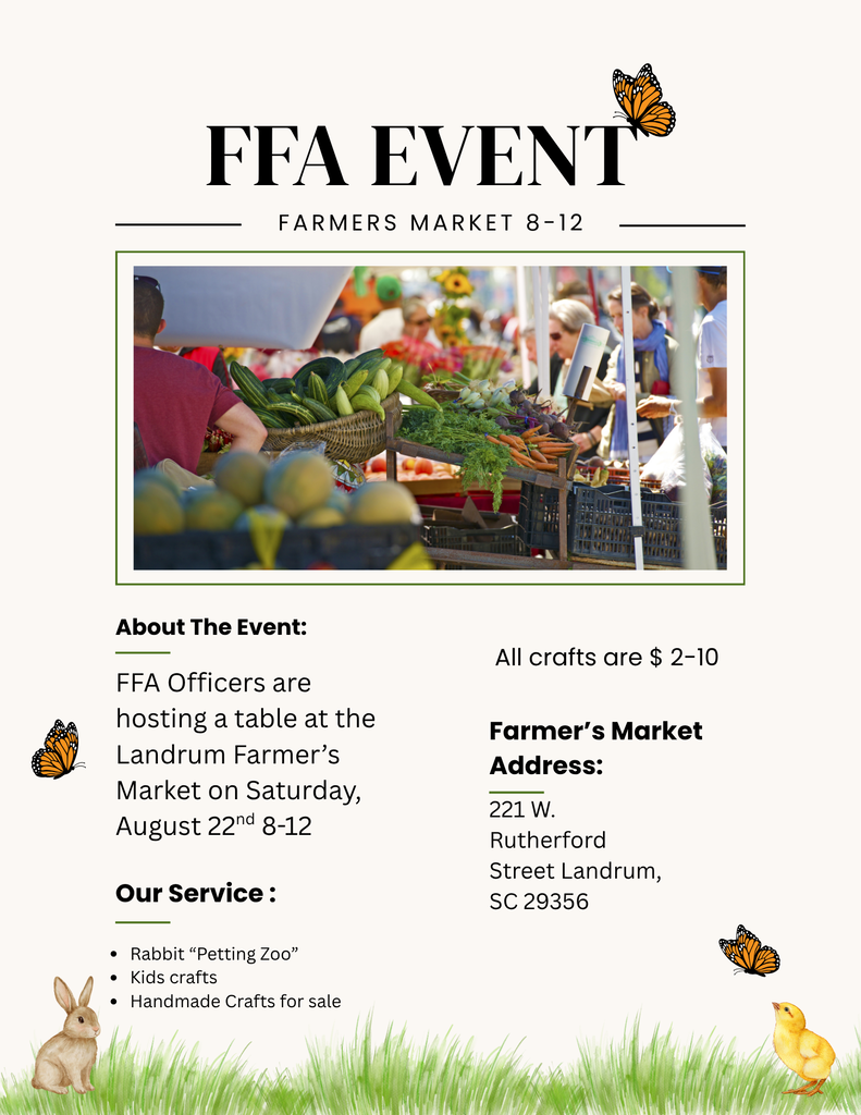 FFA at the Farmer's Market flyer
