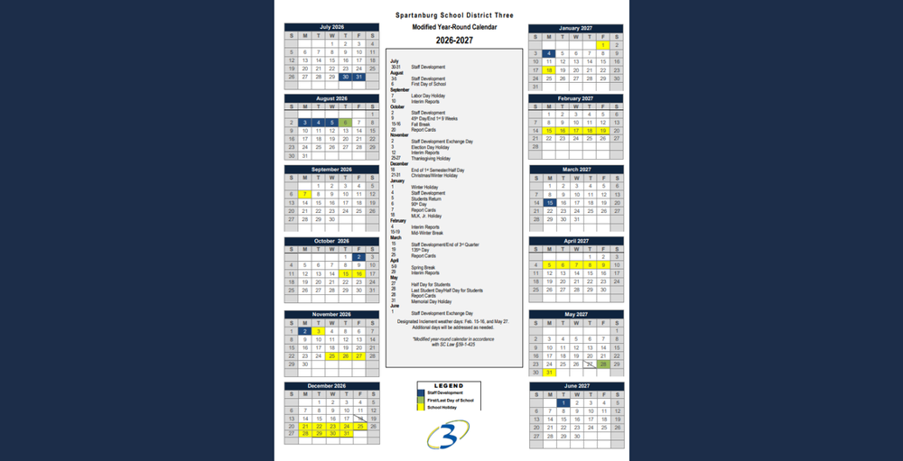 2026-27 Proposed Academic Calendar