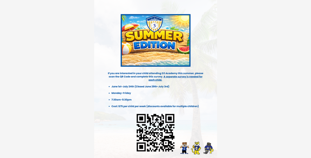 D3 Academy Summer Edition Flyer