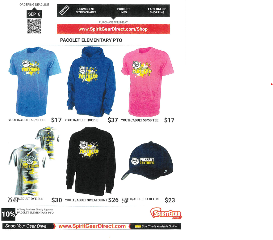 Spirit gear order form