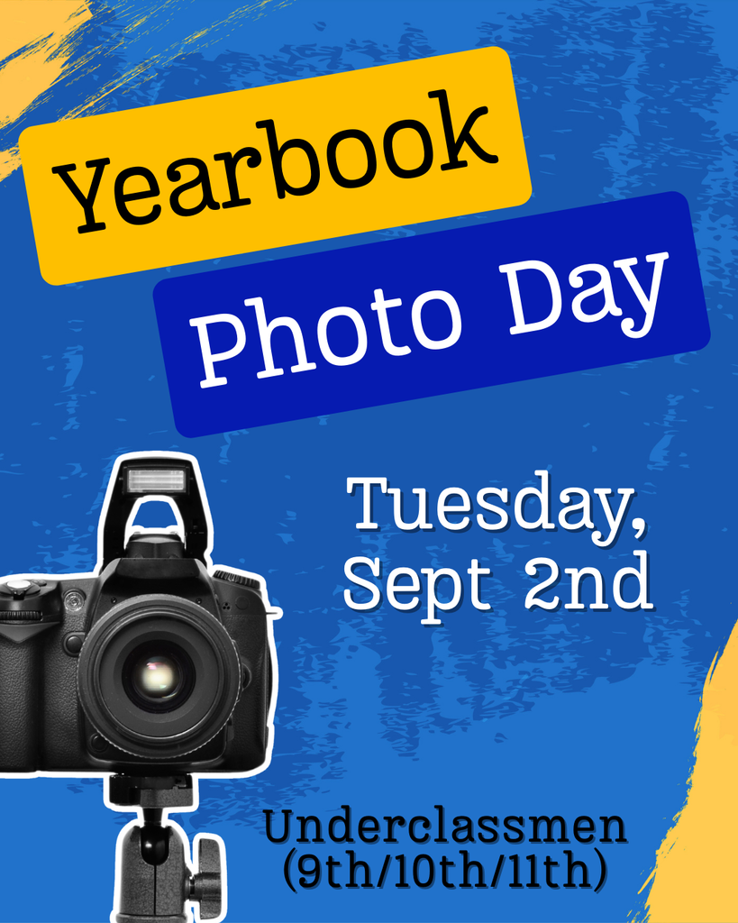 Yearbook Photo Day is September 2nd