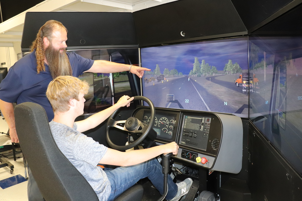 CDL Simulator with Mr. Blackburn at Daniel Morgan Technology Center