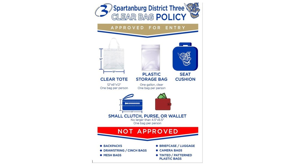 Spartanburg School District Three Clear Bag Policy