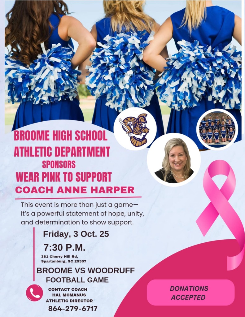 Wear Pink in Support of Coach Anne Harper at the Friday, October 3rd Game at Royal Stadium