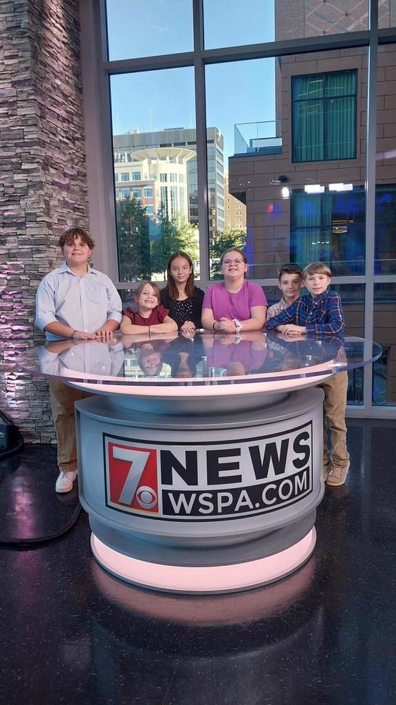 Cannons Elementary News Crew Visits WSPA 7 Your Carolina