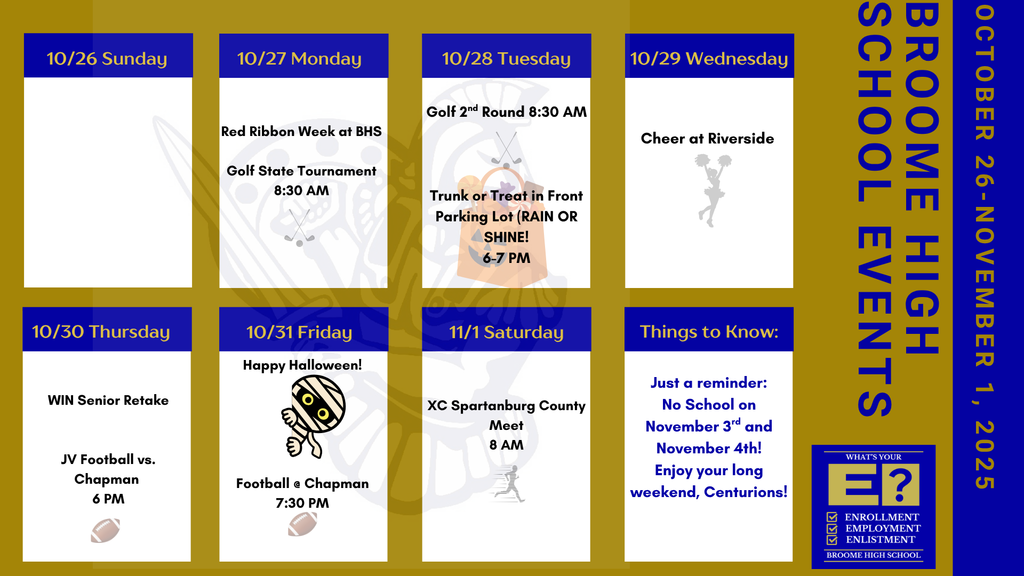 BHS Weekly Events